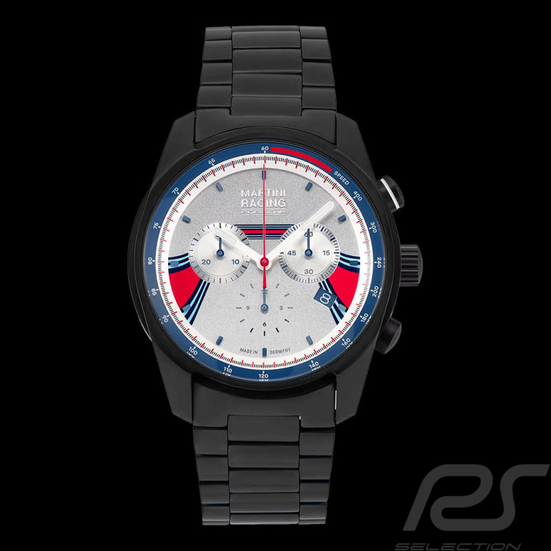 Montre Porsche Martini Racing Chrono Sport Noir / Argent / Rouge / Bleu WAP0700200P042