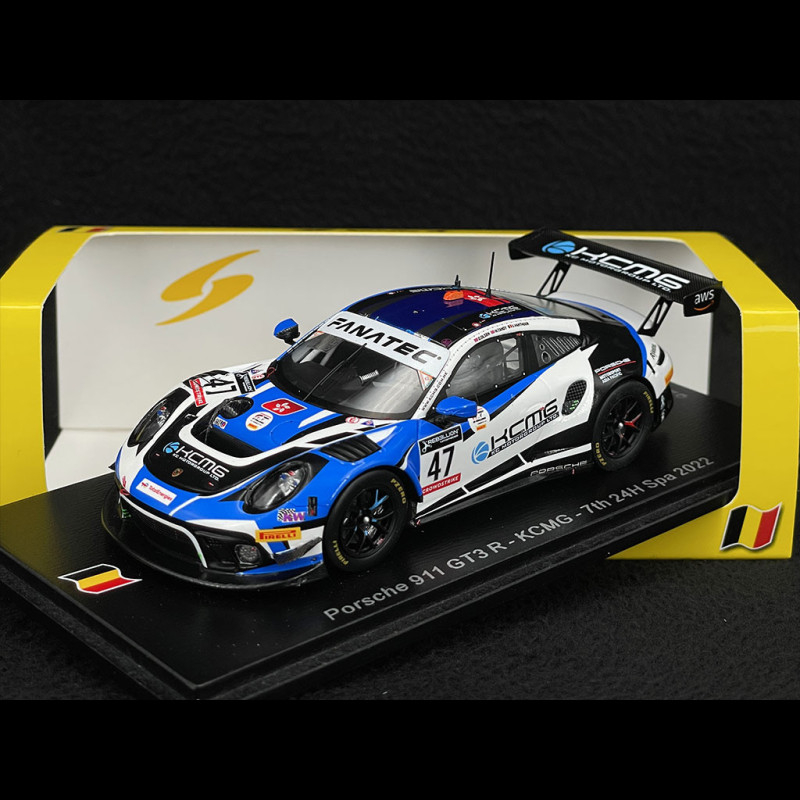 Porsche 911 GT3 R Type 991 n° 47 7ème 24h Spa 2022 1/43 Spark SB502