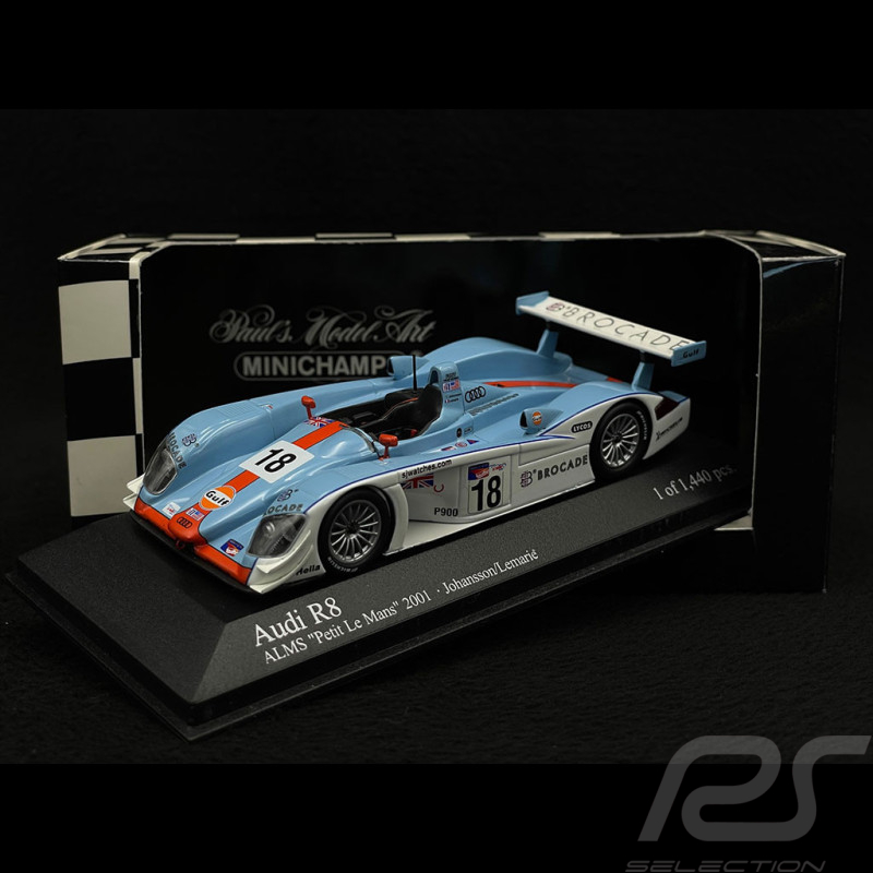 Audi R8 n° 18 2ème ALMS Petit Le Mans 2001 1/43 Minichamps 400010918
