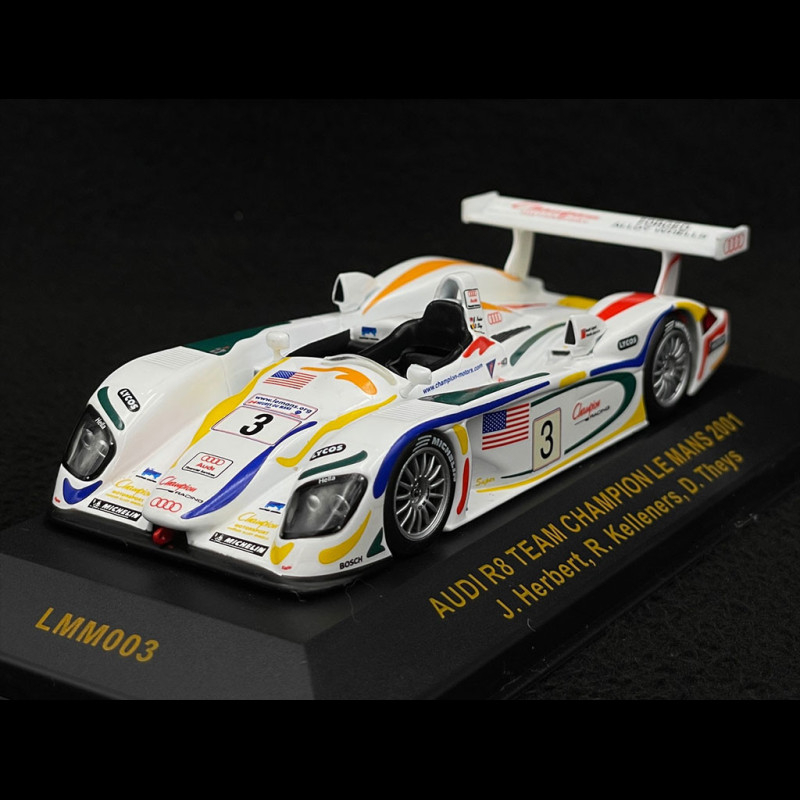 Voiture Miniature AUDI R8 24h Du Mans 2004 - Échelle 1/43 - Marque IXO - Boîtier Inclus - Neuf