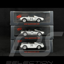 Set of 3 Porsche 550 A n° 35 & n° 34 & n° 33 24h Le Mans 1957 1/43 Spark