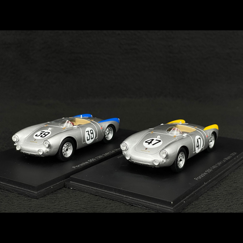Duo Porsche 550 n° 39 & n° 47 24h Le Mans 1954 1/43 Spark