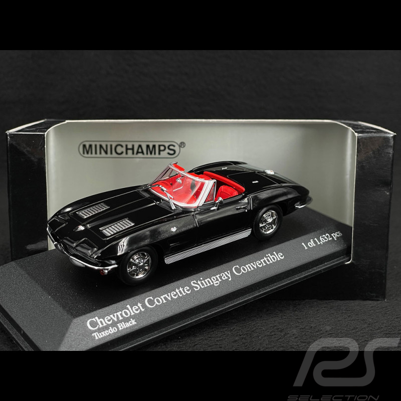 Chevrolet Corvette Stingray Cabriolet 1963 Tuxedoschwarz 1/43 Minichamps 400142830