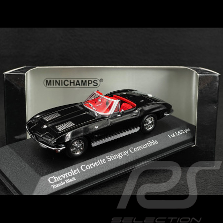 Chevrolet Corvette Stingray Cabriolet 1963 Noir Tuxedo 1/43 Minichamps 400142830