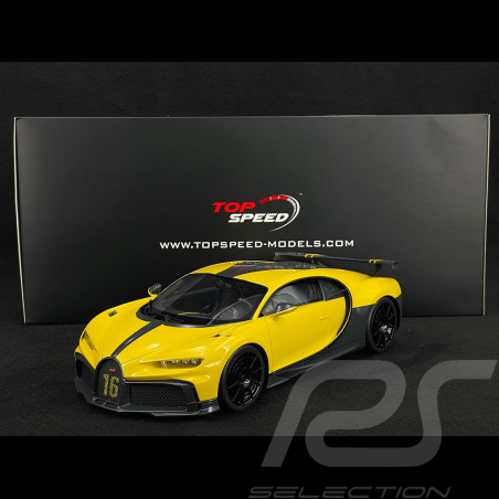 Bugatti Chiron Pur Sport 2021 Gelb / Schwarz 1/18 Top Speed TS0388