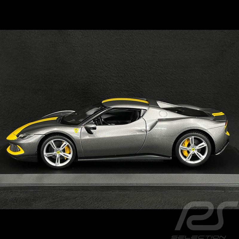 Ferrari 296 GTB Assetto Fiorano 2022 Silber / Gelb 1/18 Bburago 16017GR