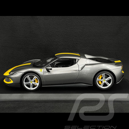 Ferrari 296 GTB Assetto Fiorano 2022 Silber / Gelb 1/18 Bburago 16017GR