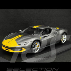 Ferrari 296 GTB Assetto Fiorano 2022 Silver / Yellow 1/18 Bburago 16017GR