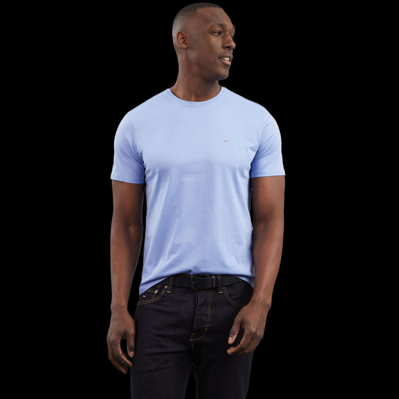 t-shirt coton flammé pour hommes bleu