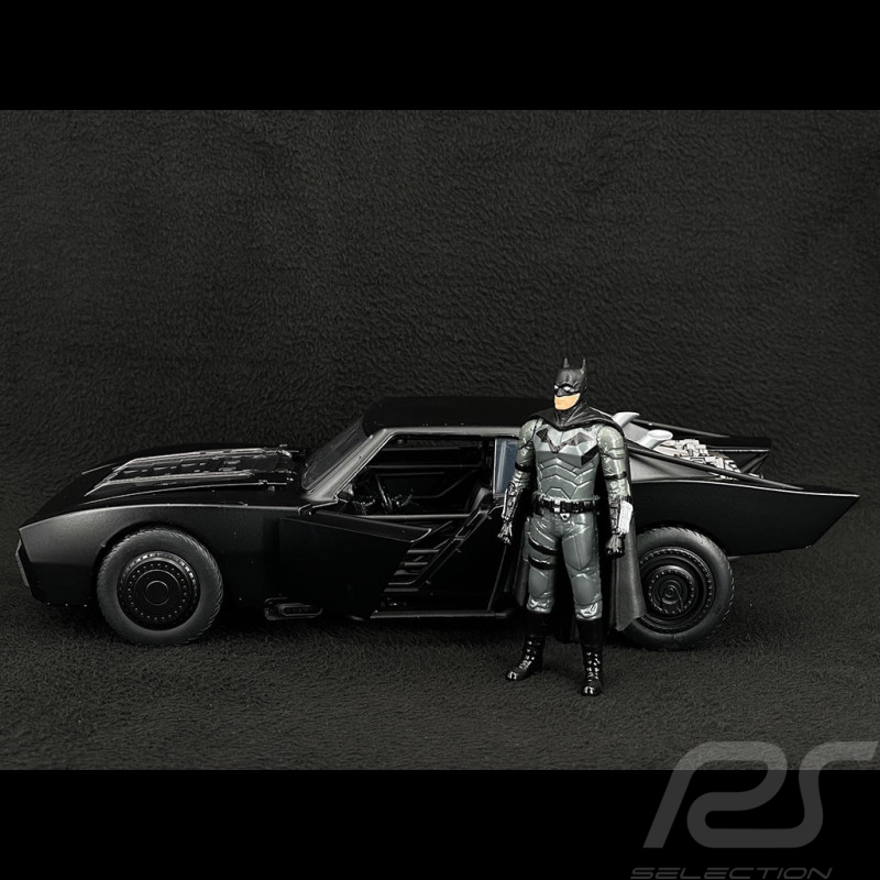Batmobile Batman Film The Batman 2022 avec éclairage et Figurine Noir 1/18 Jadatoys 253216002