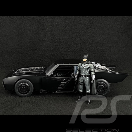 Batmobile Batman Film The Batman 2022 avec éclairage et Figurine Noir 1/18 Jadatoys 253216002