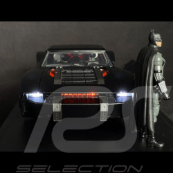 Batmobile Batman Film The Batman 2022 mit Beleuchtung und Figur Schwarz 1/18 Jadatoys 253216002