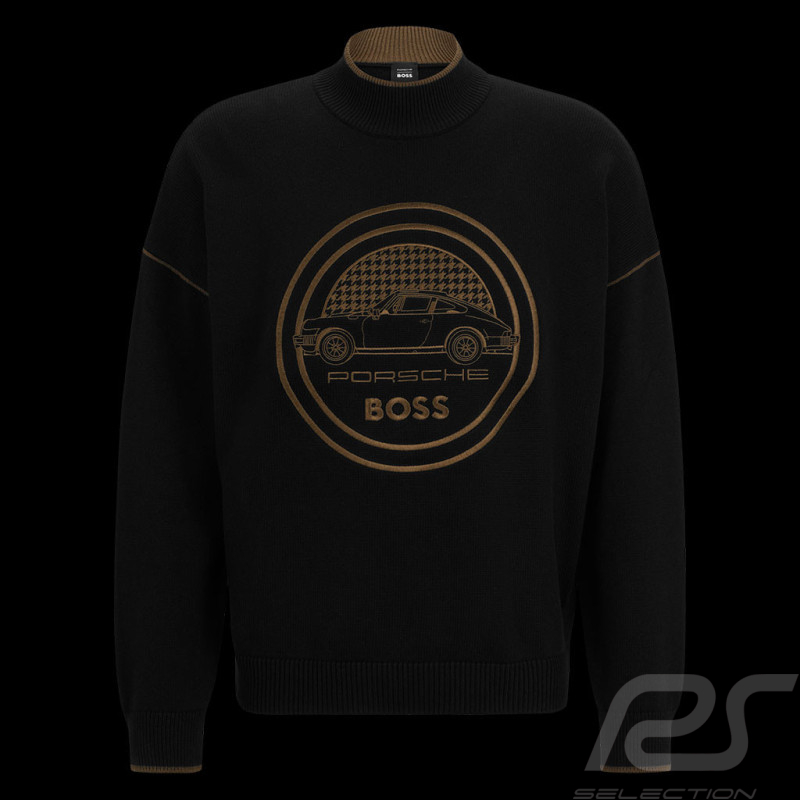Porsche x BOSS Sweatshirt Capsule-Logo Baumwolle / Wolle Schwarz BOSS 50496955_001 - Herren