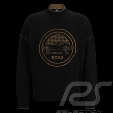 Porsche x BOSS Sweatshirt Capsule-Logo Baumwolle / Wolle Schwarz BOSS 50496955_001 - Herren