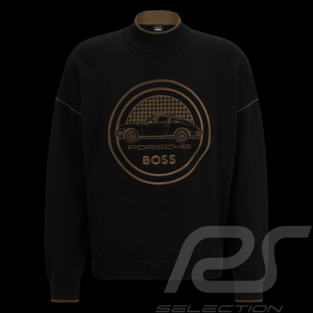 Porsche x BOSS Sweatshirt Capsule-Logo Cotton / Wool Black BOSS 50496955_001 - Men