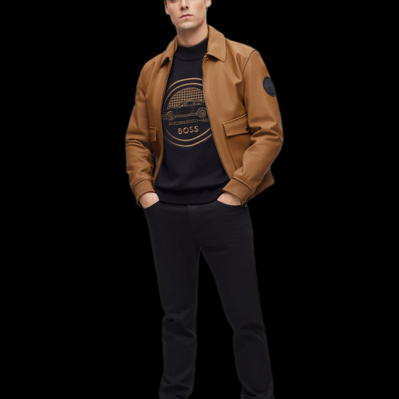 PORSCHE X BOSS レギュラーフィット フーディ カプセルロゴ BOSS - Porsche x BOSS cotton-blend zip-up hoodie with logo