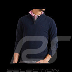 Eden Park Sweater Zipped Neck Navy Cotton PPKNIPUE0022