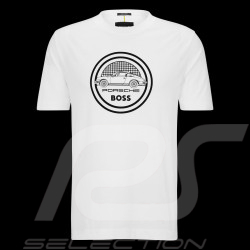 Porsche x BOSS T-shirt Capsule-Logo merzerisiertem Baumwolle Weiß BOSS 50496729_100 - Herren