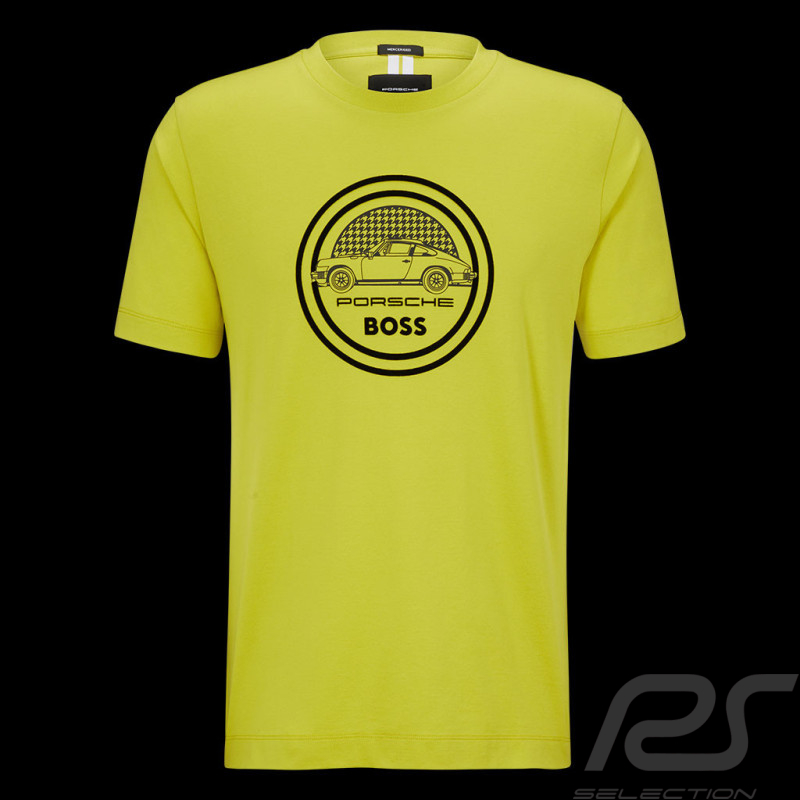 Porsche x BOSS T-shirt Capsule-Logo merzerisiertem Baumwolle Hellgrün BOSS 50496729_321 - Herren