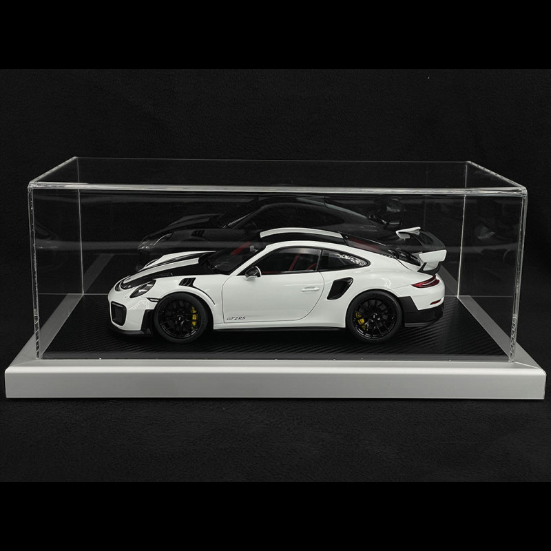 Vitrine De Collection 1/18 - Socle Bois Laqué Noir - Présentoir Rare Pour Miniature