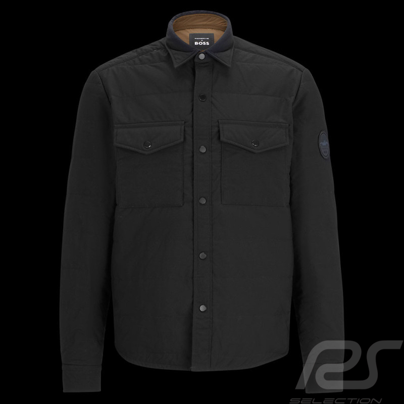 Porsche x BOSS Hemd wattiertes Overshirt Regular fit Schwarz BOSS 50496840_001 - Herren