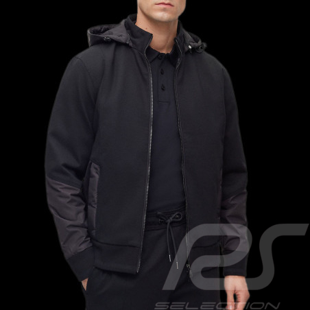 Porsche x BOSS hooded jacket Bi-material water-repellent Black BOSS 50495919_001 - Men