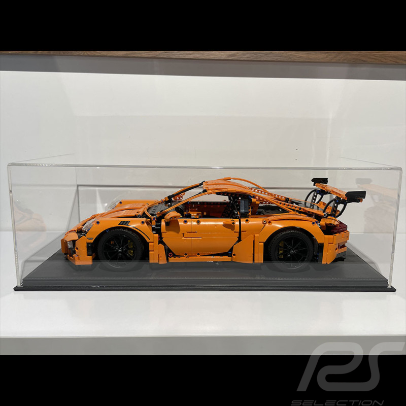 Staubdicht Vitrine für Lego 42056 42096 42115 42083 Anthrazitgrau Kunstleder premium quality