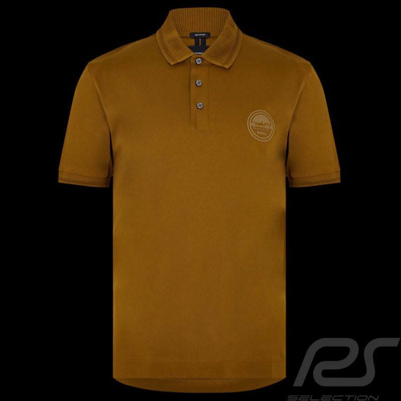 Polo Porsche x BOSS Slim Fit Coupe cintrée Coton mercerisé Marron BOSS 50496590_218 - Homme
