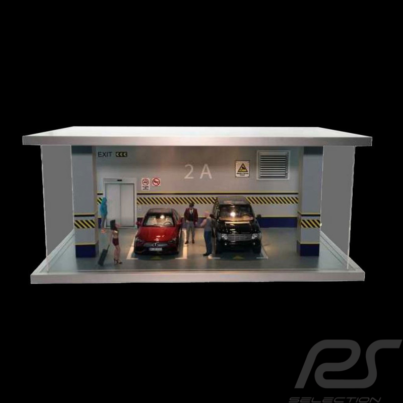 1/18 Showcase Diorama for model Covered car park with lighting
