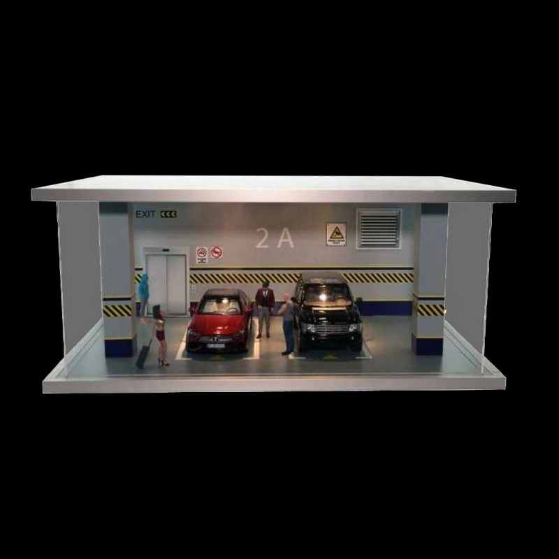 Vitrine diorama 1/18 pour miniature Parking couvert avec éclairage Qualité  premium