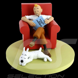 Figurine Tintin fauteuil rouge - L'oreille cassée Résine 34 cm 46404