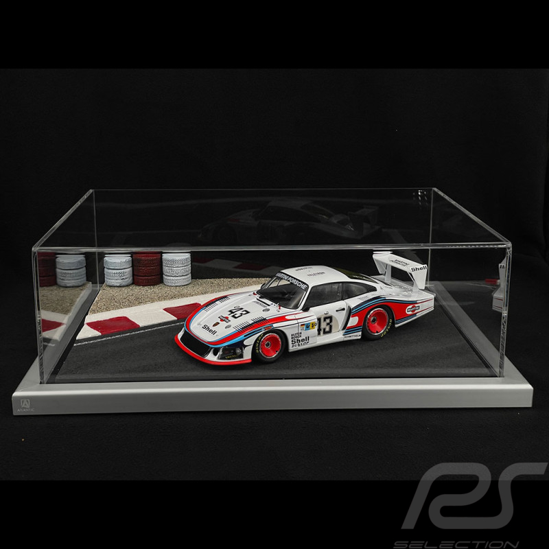 Diorama 1/18 Vitrine für Modelle Rennstrecke mit Vibrator und Reifen Premium quality