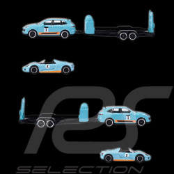 Porsche 918 Spyder auf Anhänger + Porsche Cayenne Turbo S Gulf 1/59 Majorette 212053112