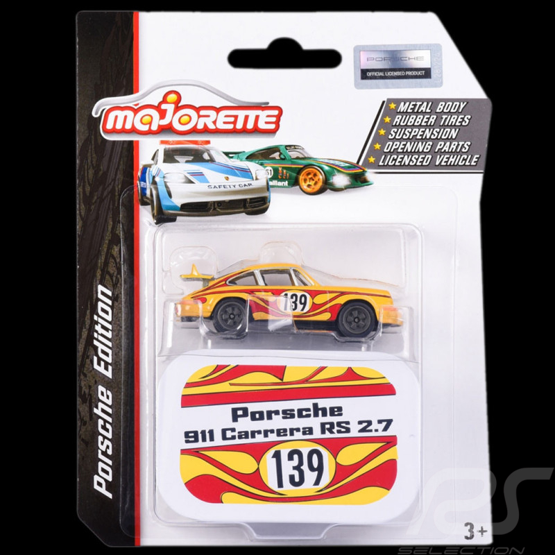 Porsche 911 Carrera RS 2.7 n° 139 Gelb / Rot 1/59 Majorette 212053161