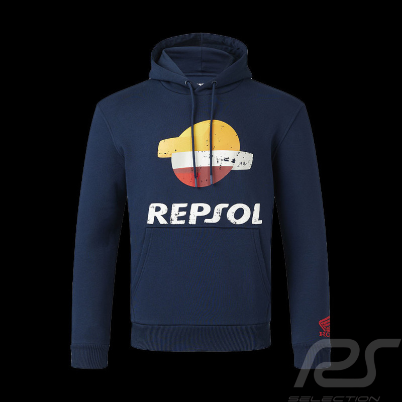 Sweatshirt Repsol Honda Moto GP Marquez Mir à capuche Bleu Marine TU5354 - homme