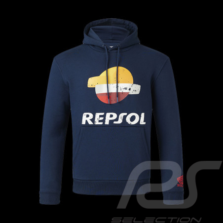 Sweatshirt Repsol Honda Moto GP Marquez Mir à capuche Bleu Marine TU5354 - homme