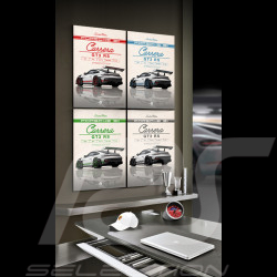 Set de 4 Affiches Porsche 911 GT3 RS Type 992 2023 imprimée sur plaque Aluminium Dibond 40 x 60 cm Helge Jepsen
