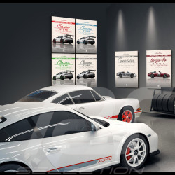Set of 4 Porsche Posters 911 GT3 RS Type 992 2023 printed on Aluminium Dibond plate 40 x 60 cm Helge Jepsen
