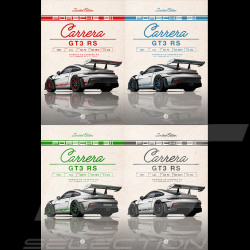 Set of 4 Porsche Posters 911 GT3 RS Type 992 2023 printed on Aluminium Dibond plate 40 x 60 cm Helge Jepsen