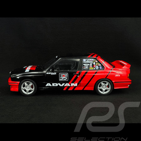 BMW M3 E30 Advan Drift Team 1990 Noir / Rouge 1/18 Solido S1801521