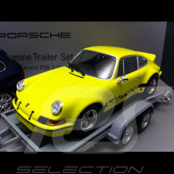 Coffret Porsche Cayenne 2002 Bleu Lapis + Porsche 911 Carrera RSR 3.0 1974 Jaune Lumière 1/43 Minichamps WAPC2060216