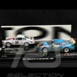 Duo Porsche 911 RSR 2.8 n° 59 + Porsche 911 GT3 RS Type 996 n° 66 Vainqueur 24h Daytona 1973 & 2003 1/43 Minichamps 402036996