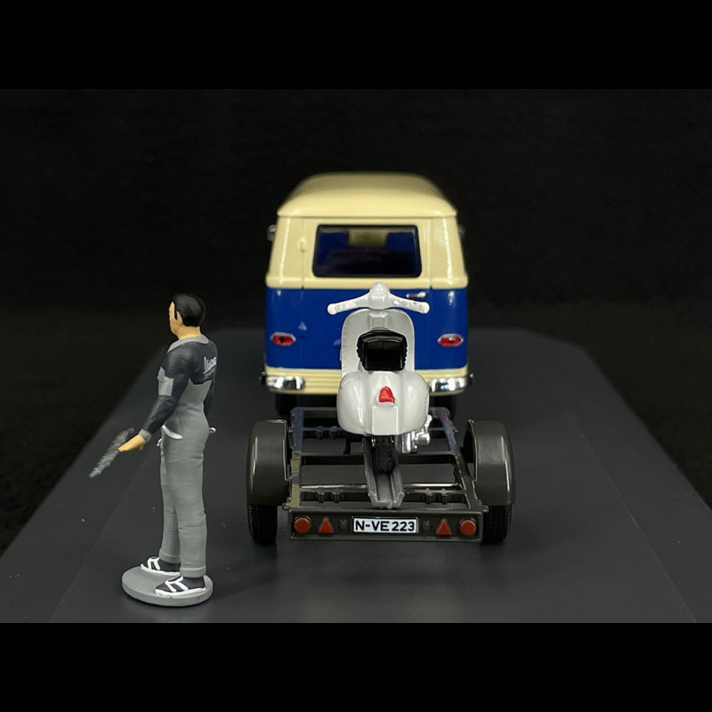 Ford FK1000 Bus + Vespa 1958 Bleu / Blanc Crème 1/43 Schuco 450320000
