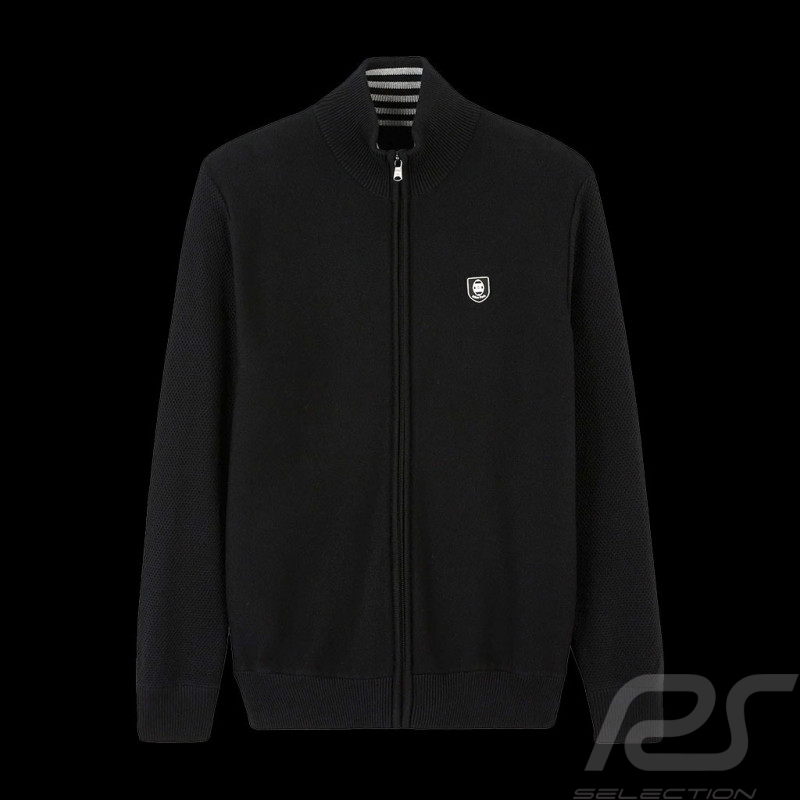 Eden Park Jacke Docteur Park Mesh-Effekte Strickjacke Schwarz H23MAICA0014 - Herren