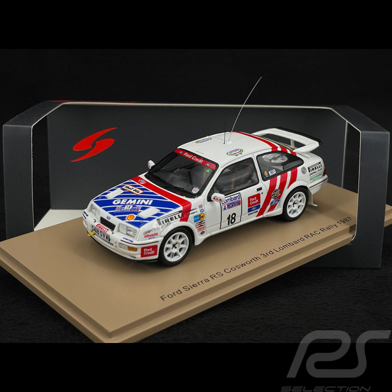 Ford Sierra RS Cosworth n° 18 3ème Rallye Lombard RAC 1987 1/43 Spark S8702