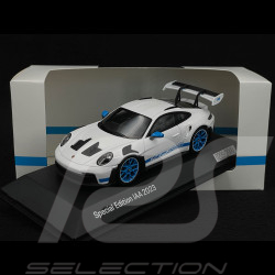 Porsche 911 GT3 RS Type 992 2023 IAA Edition Blanc bandes Bleues 1/43 Spark WAP0200610SGT3