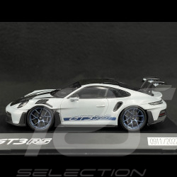 RARE numéro spécial 911 Porsche 911 GT3 RS Type 992 2023 Gris Glacé Métallisé bandes Bleues Indigo 1/43 Spark WAP0201530P002