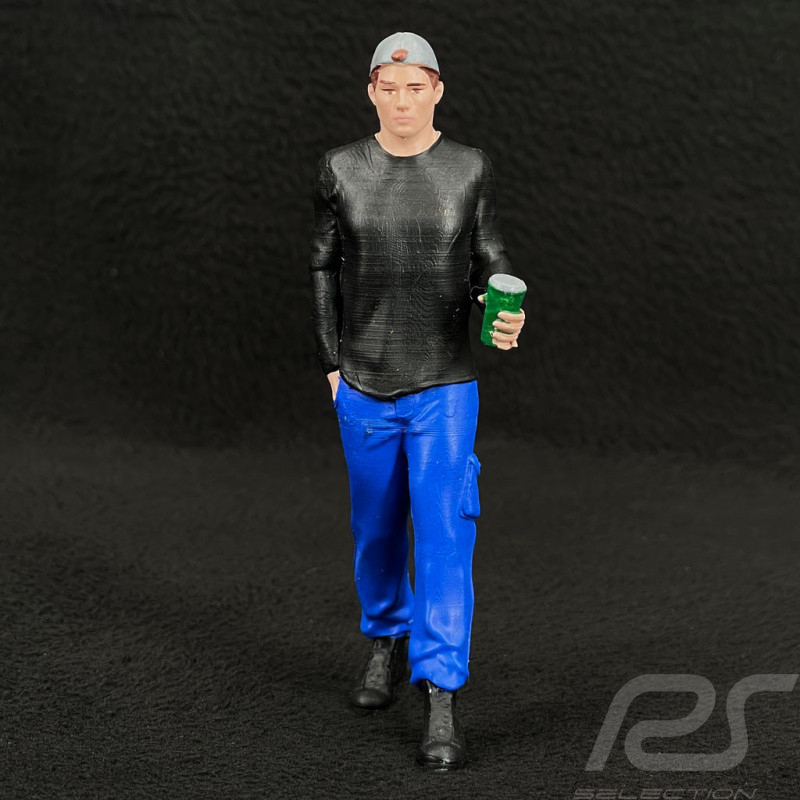 Figur Mechaniker in der Getränk Pause Diorama 1/18 Premium 18002