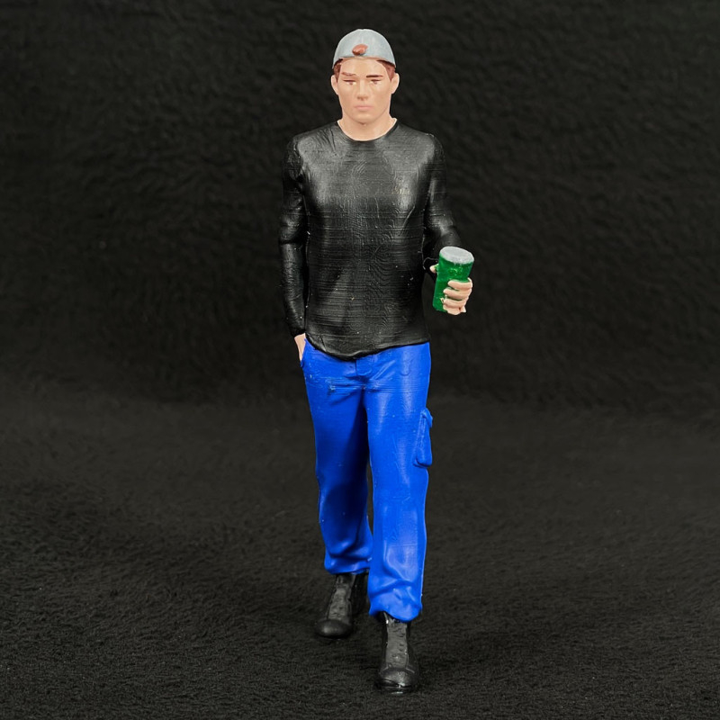 AT-COLLECTION - Personnage Mécanicien En Blouse Rouge - 1/32