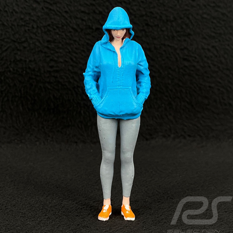 Figur sportliches Mädchen im Kapuzenpullover Diorama 1/18 Premium 18014
